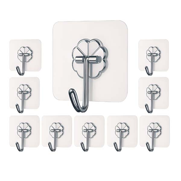 Self Adhesive Heavy Duty Wall Hooks - 10 pcs (DALUCI)